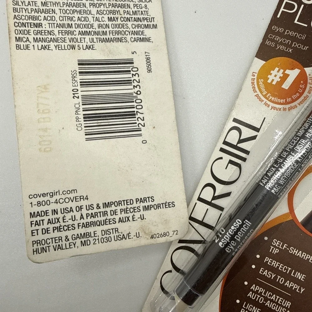 Lot X 2 COVERGIRL 210 Espresso Perfect Point PLUS Eyeliner Pencil .008 oz.